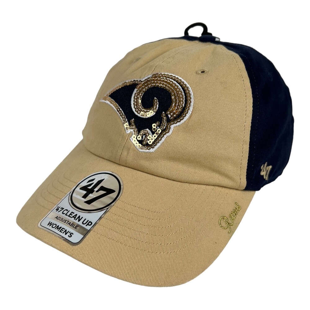 Los Angeles Rams Women’s Strapback Clean Up Hat Cap By 47 Brand Sparkle Glimmer